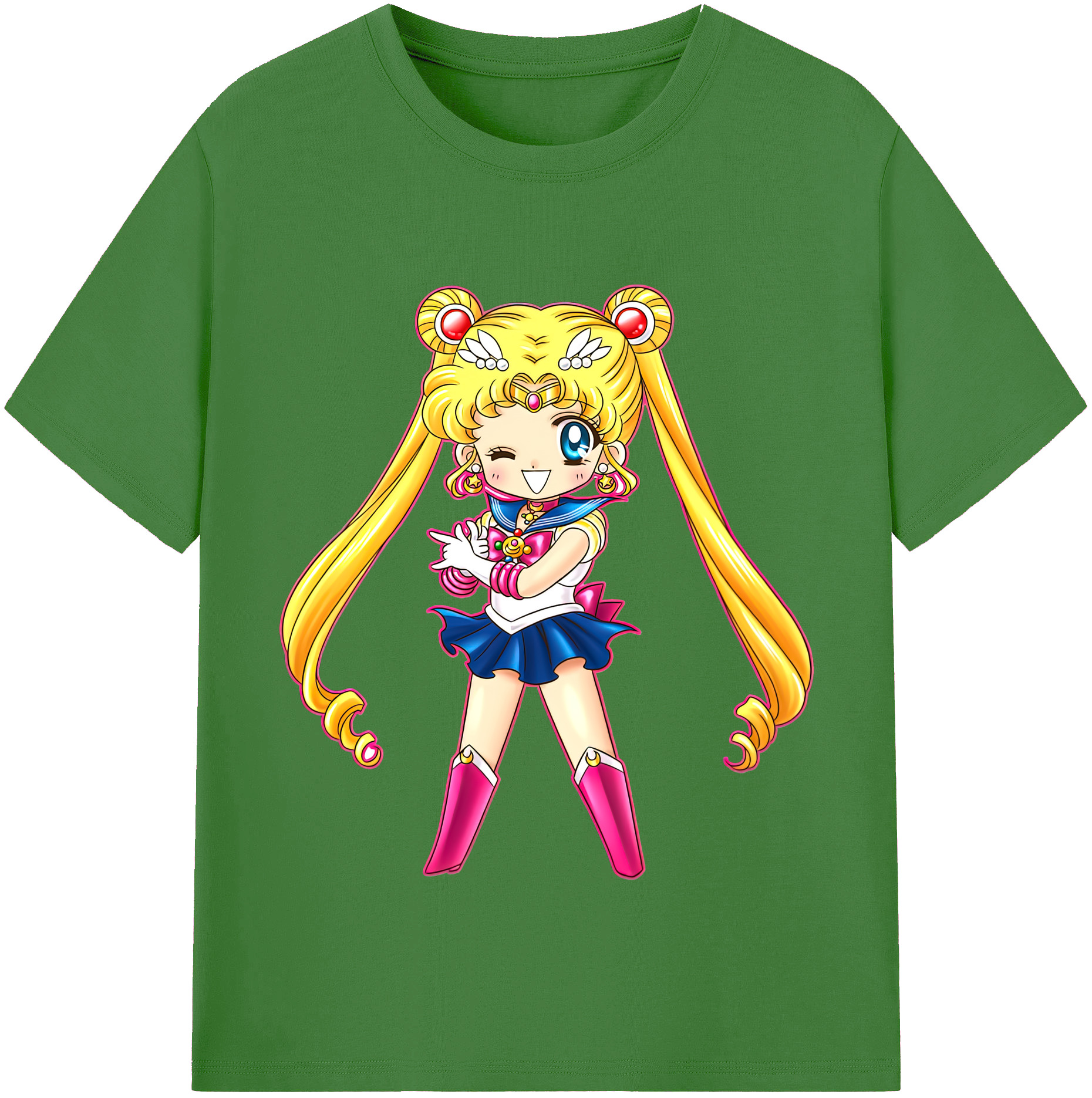 （画像用） 美少女戦士セーラームーン 月野 うさぎ つきの うさぎ Sailor Moon Tsukino Usagi レディースカジュアルプリントTシャツ（綿100％）